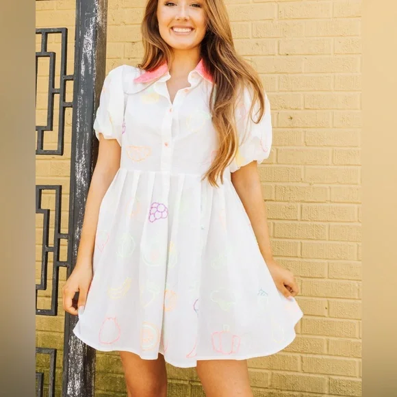 Queen of Sparkles Neon Fruit Dress Small - Picture 4 of 14